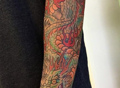 Freehand dragon. 🐉🐲🔥#japanesetattoo #traditionaltattoo #freehandtattoo #classictattoo #origin (1)